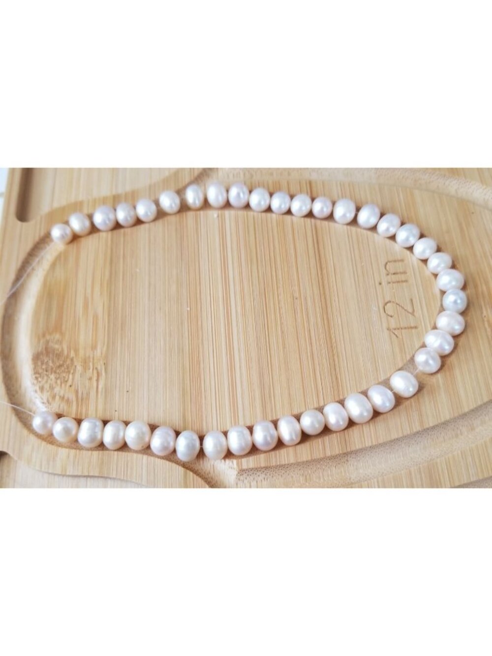 Loose Pearl White Flat Bottom Bag 36 D  half  Round  8 mm  Bin Pearl  50 Pcs 109 - Picture 3 of 5